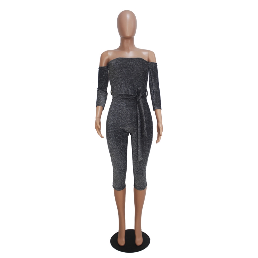 Sexy Strapless Metallic Bodycon Rompers