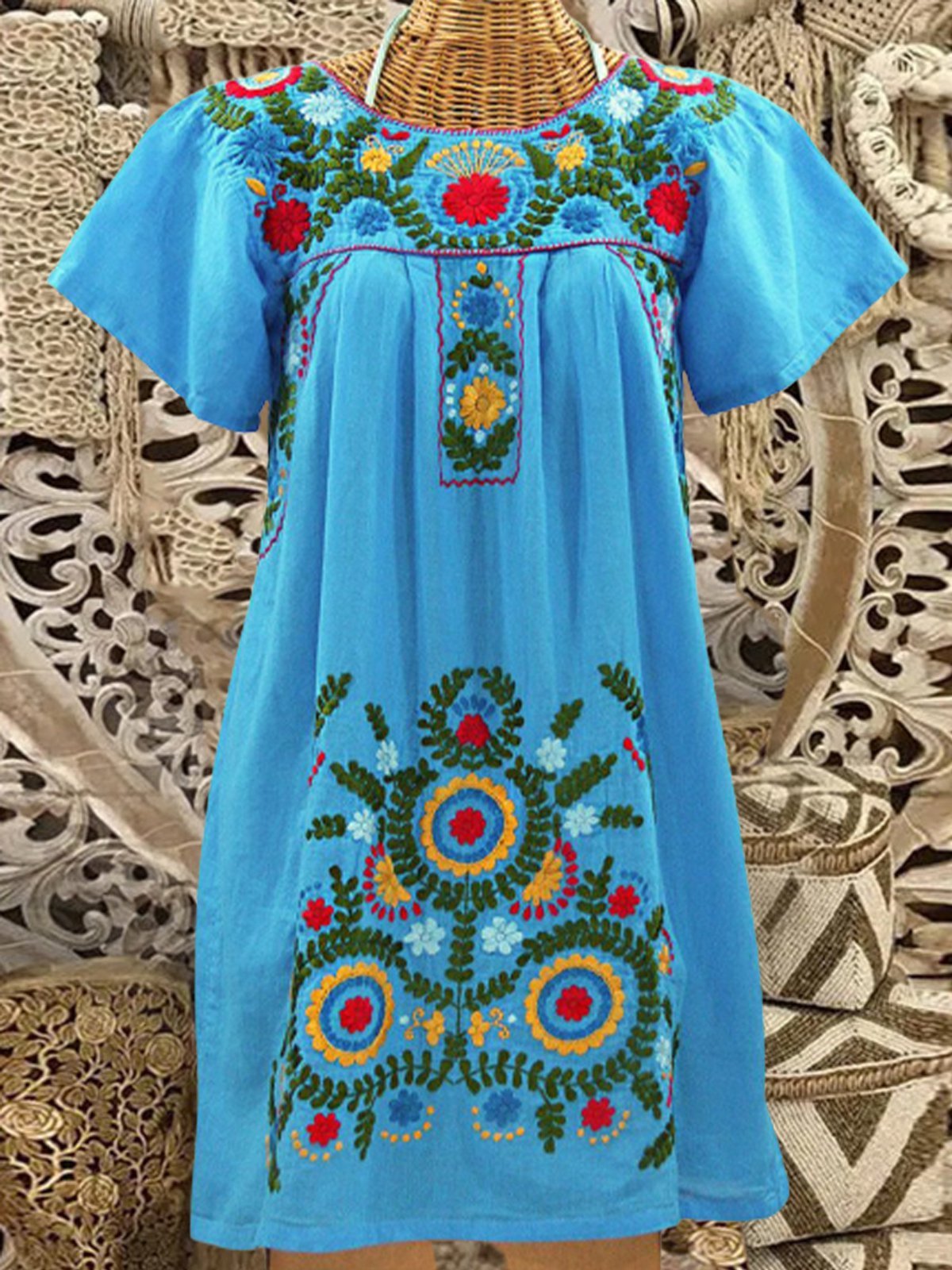 Floral Casual Cotton-Blend Dresses