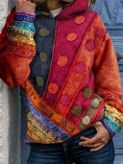 Long Sleeve Casual Striped Crew Neck Sweatshirt