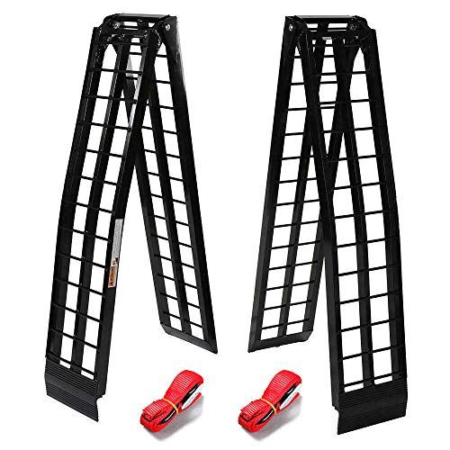 2 Pcs 9ft Portable Folding Loading Ramps for Lawn Mower, Motorcycle ect. /1200Lb