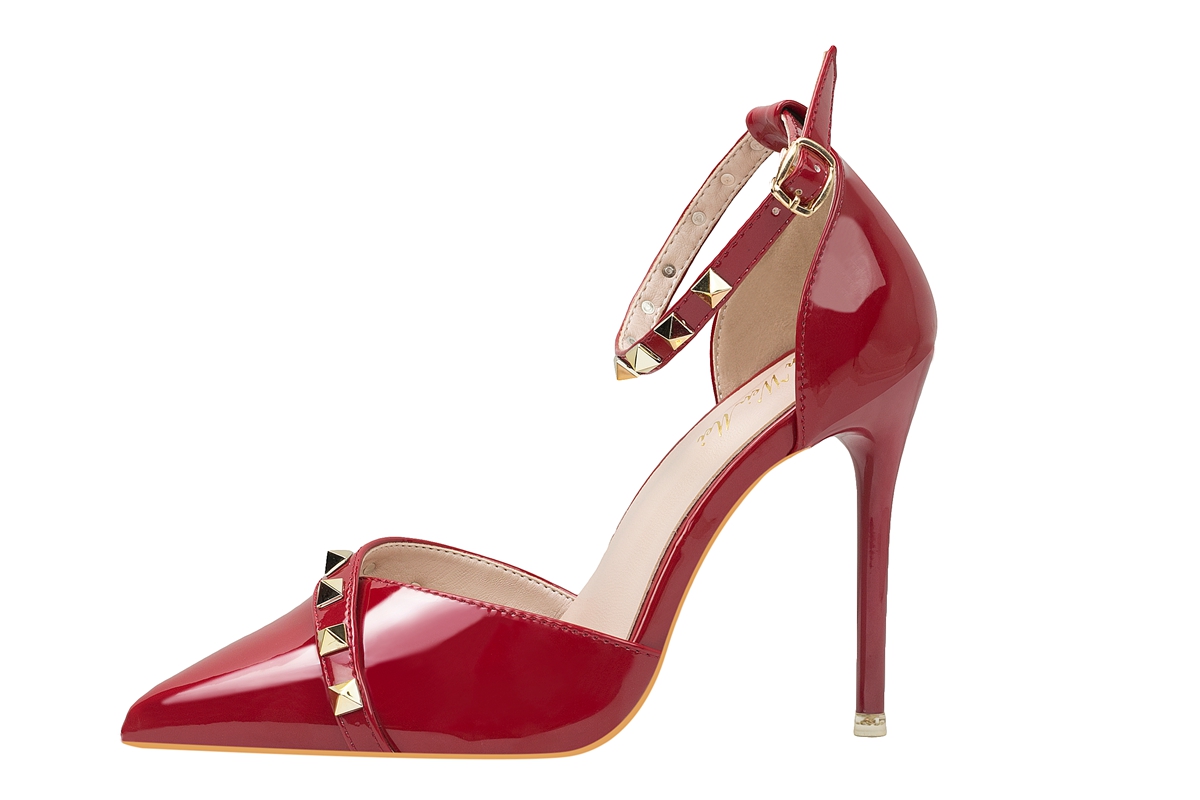 10CM Sexy Rivets Shallow Pointed Elegant Dress Heeled Sandals