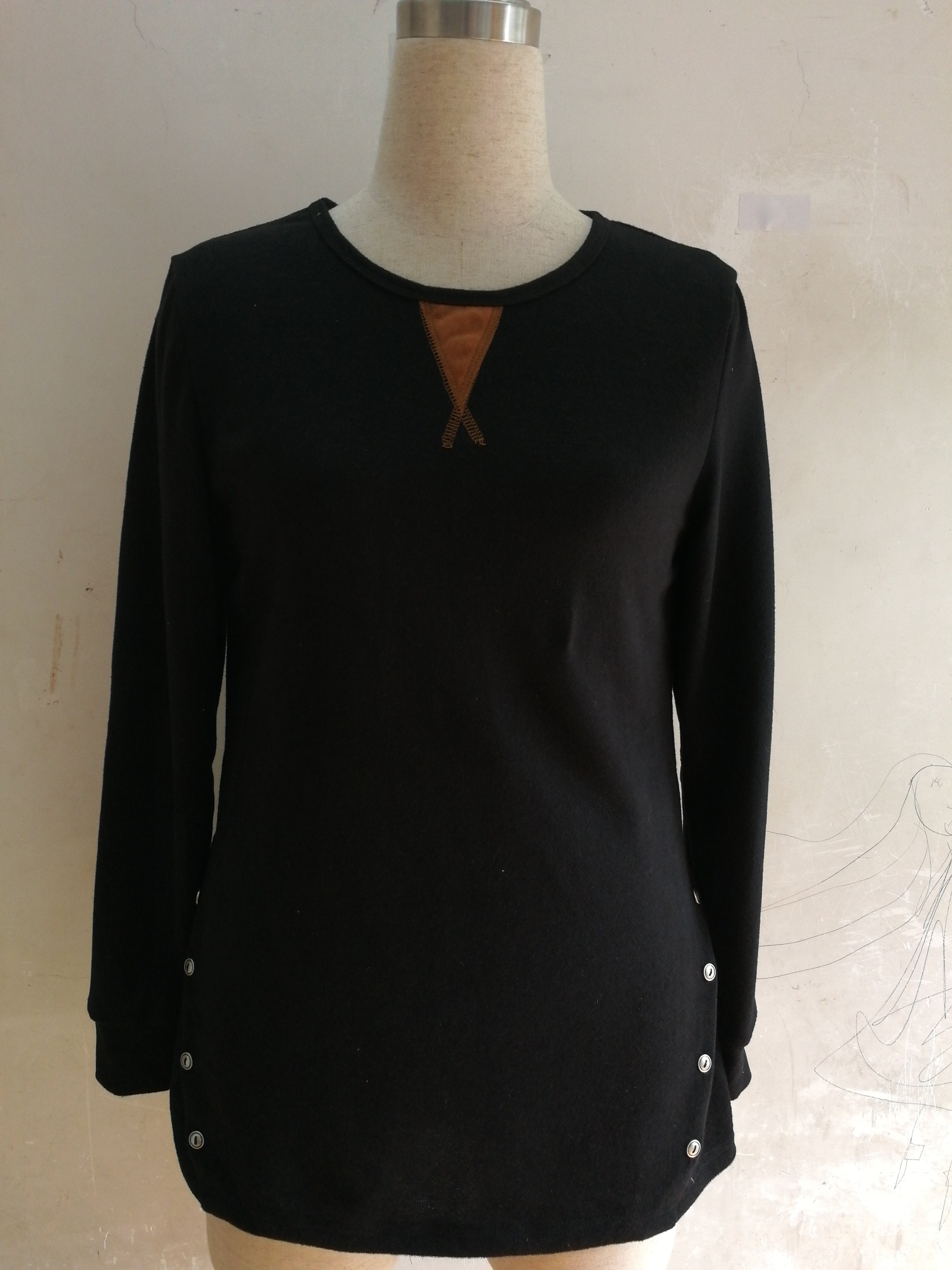 Long Sleeve Printed Cotton Basic Blouse & Shirts