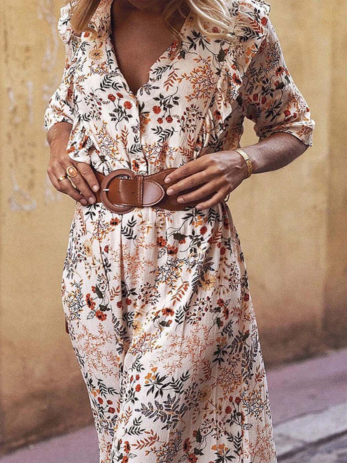 White Boho Cotton-Blend Dresses