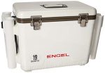 Engel 19 Quart Leak-Proof air-Tight drybox/Cooler with Rod Holders, White (UC19-RH)