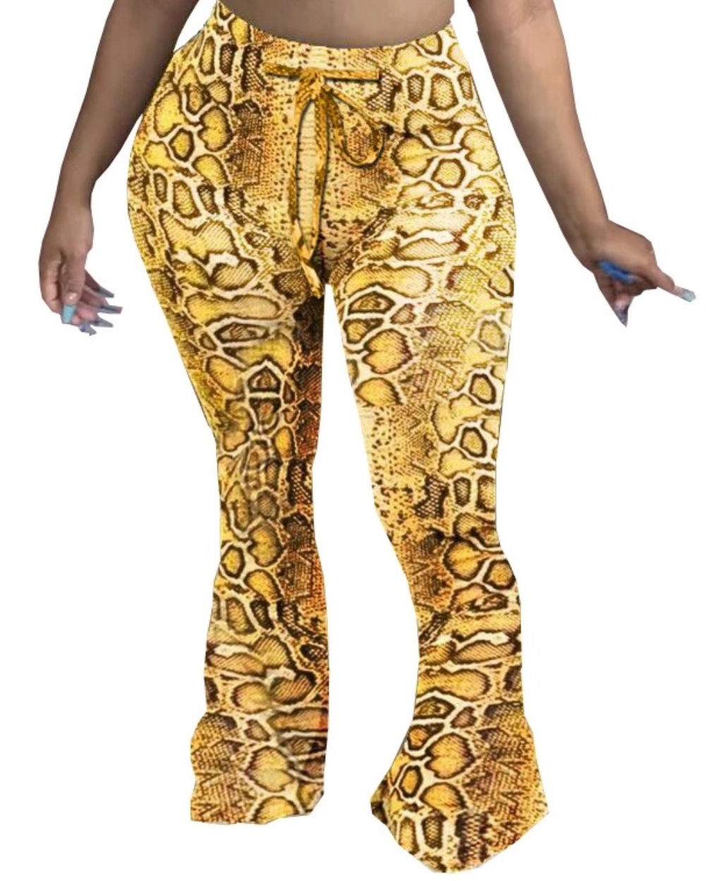 Bell Botton High Waist Leopard Trousers