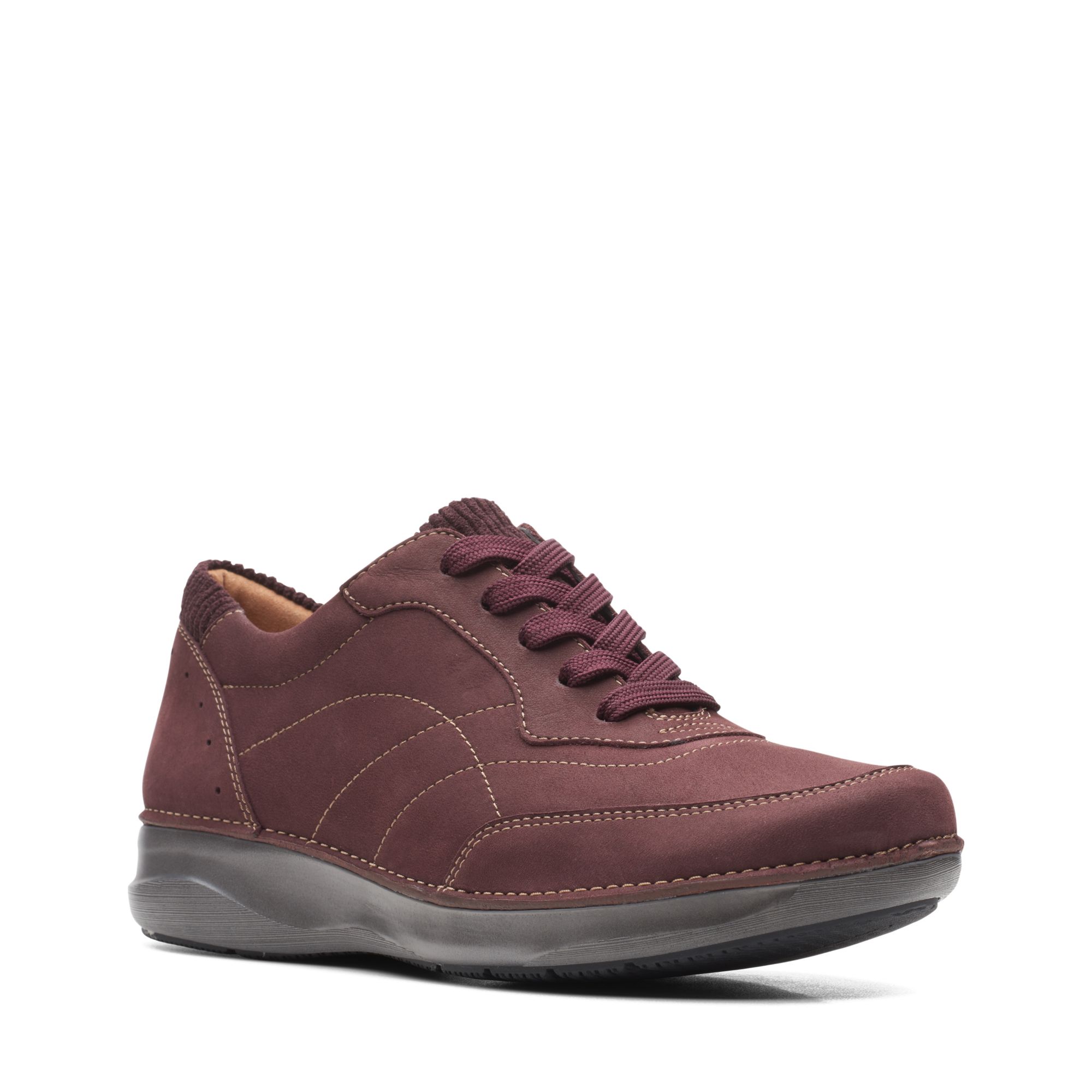 Women Appley Tie Burgundy Nubuck