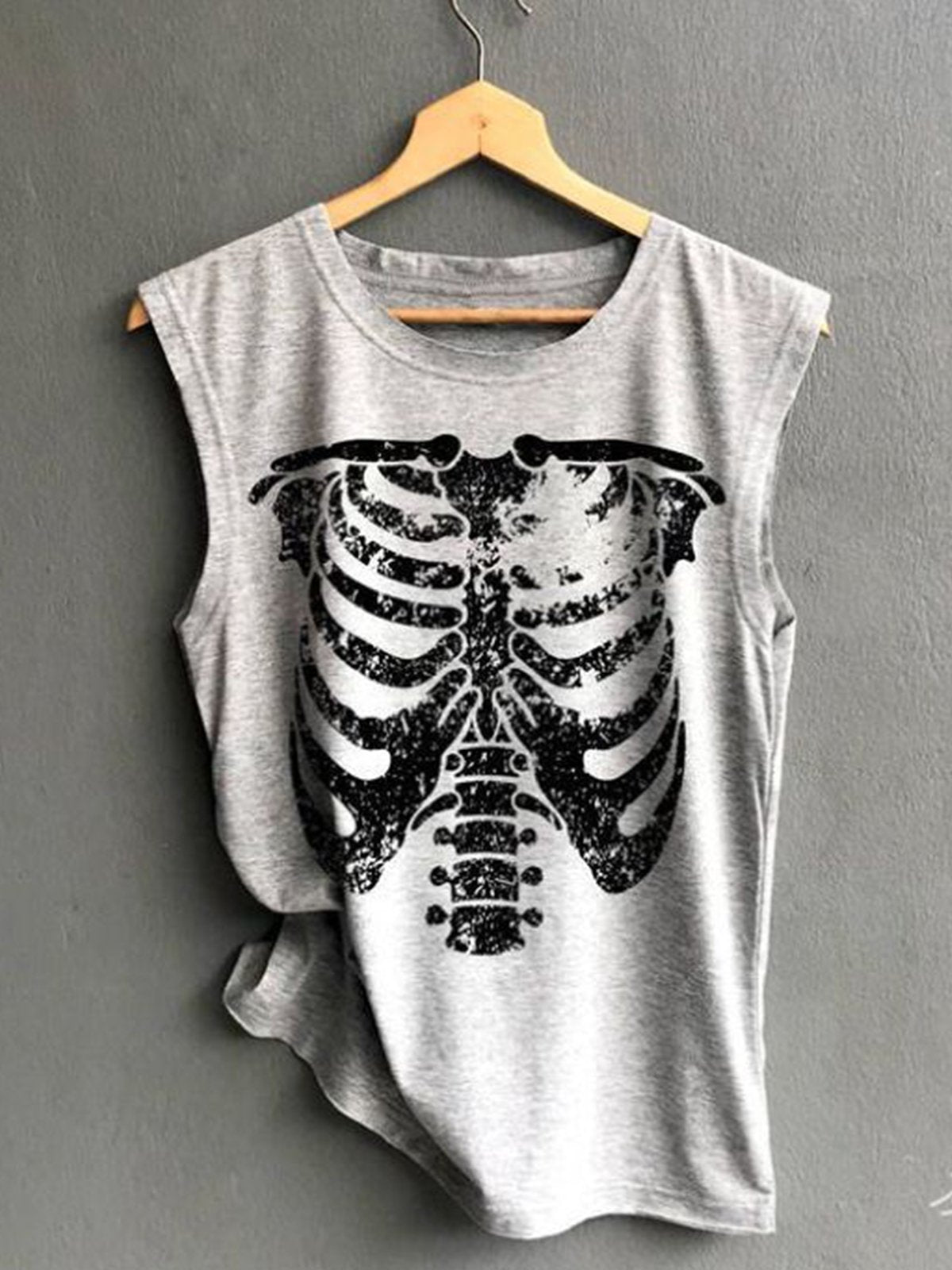 Sleeveless Printed/dyed Round Neck Shirts & Tops