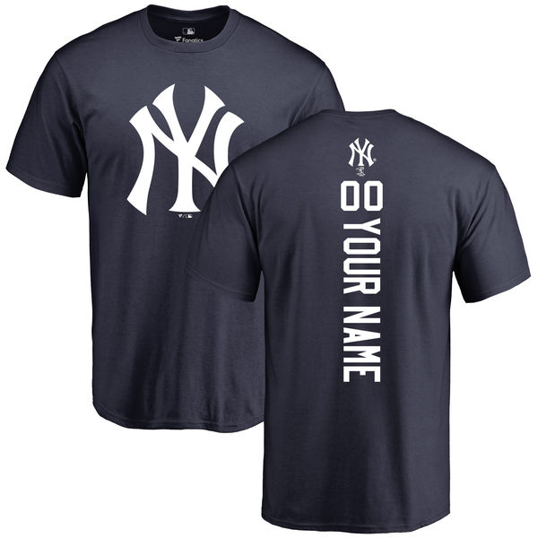 Men's New York Yankees Navy Personalized Backer T-Shirt