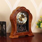 European Style Retro Silent Living Room Household Clock With Solid Wood