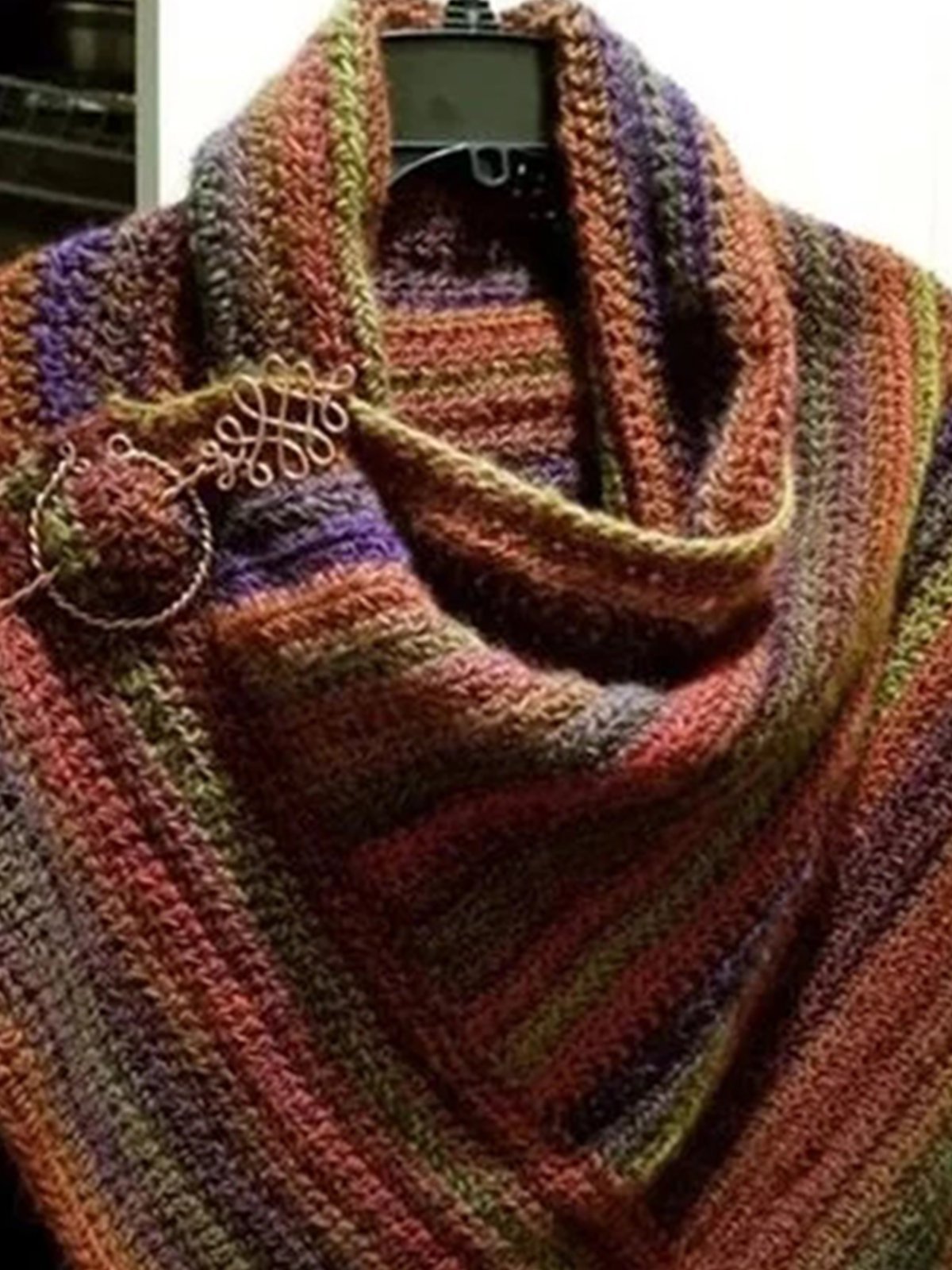 Brown Shift Ombre/tie-Dye Vintage Scarves & Shawls