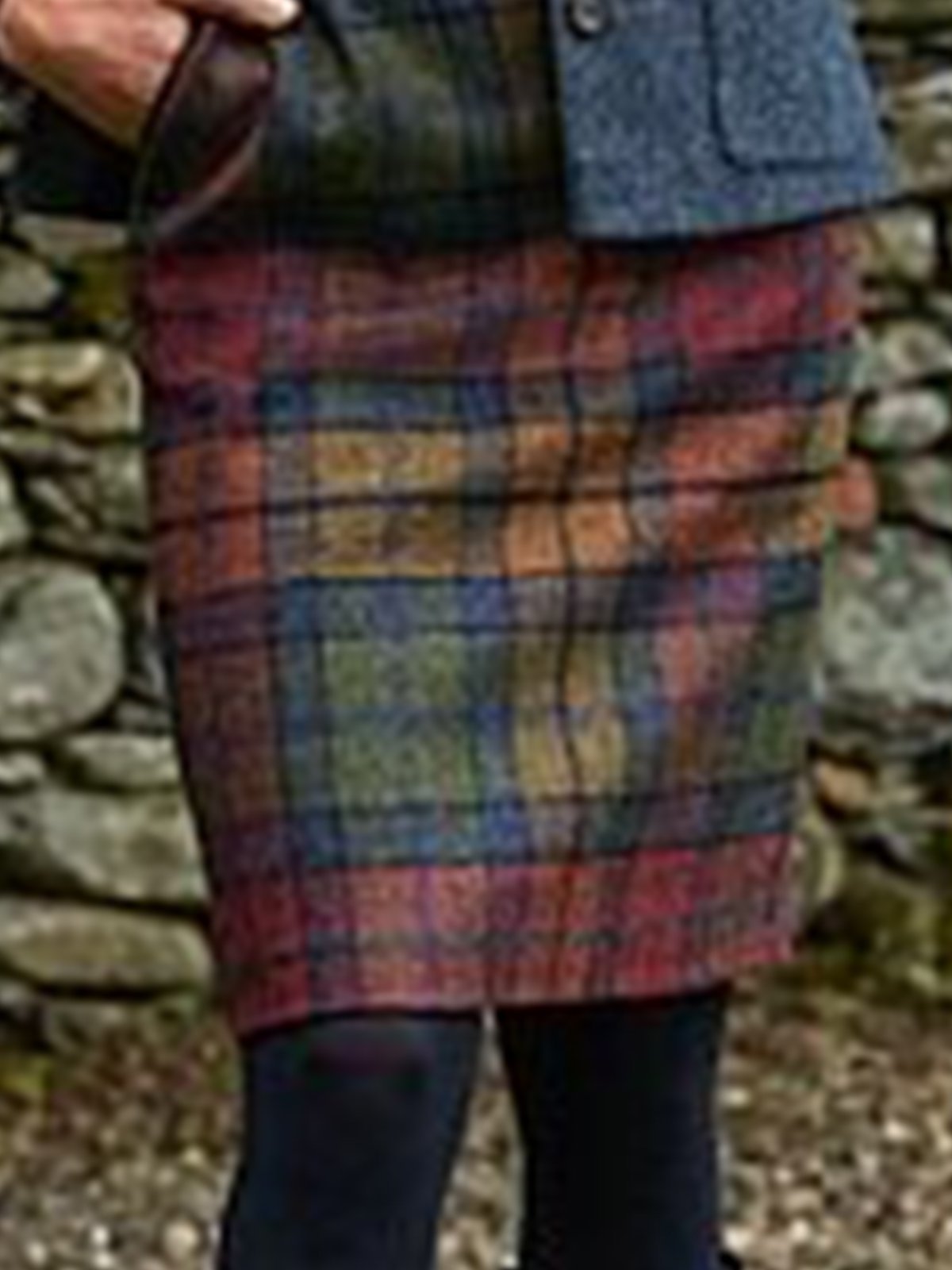 Multicolor A-Line Vintage Knitted Skirts