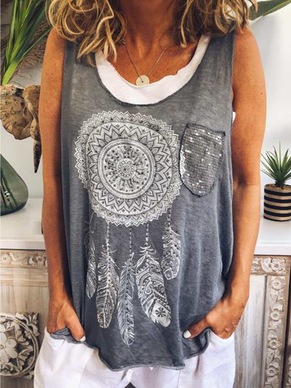 Sweet Cotton Sleeveless Shirts & Tops