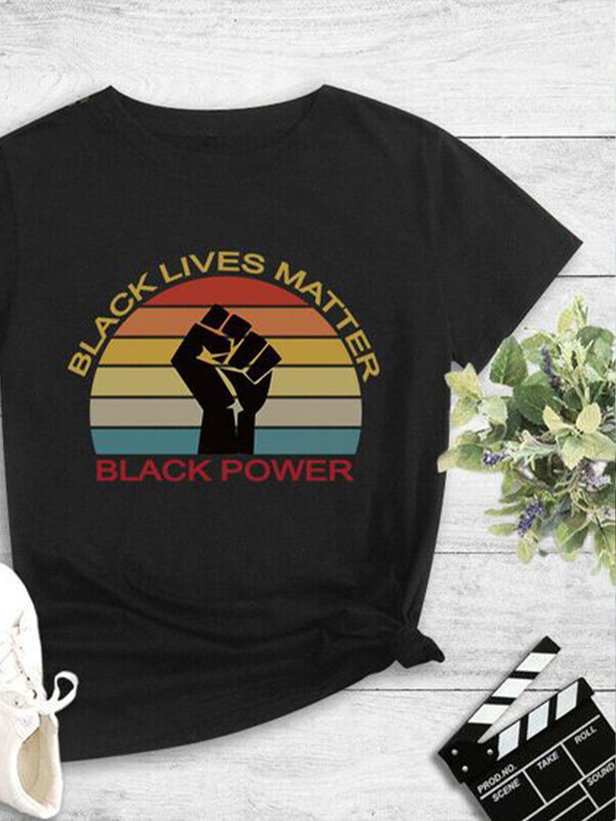 Black Power Ombre/tie-Dye Short Sleeve Shirts & Tops