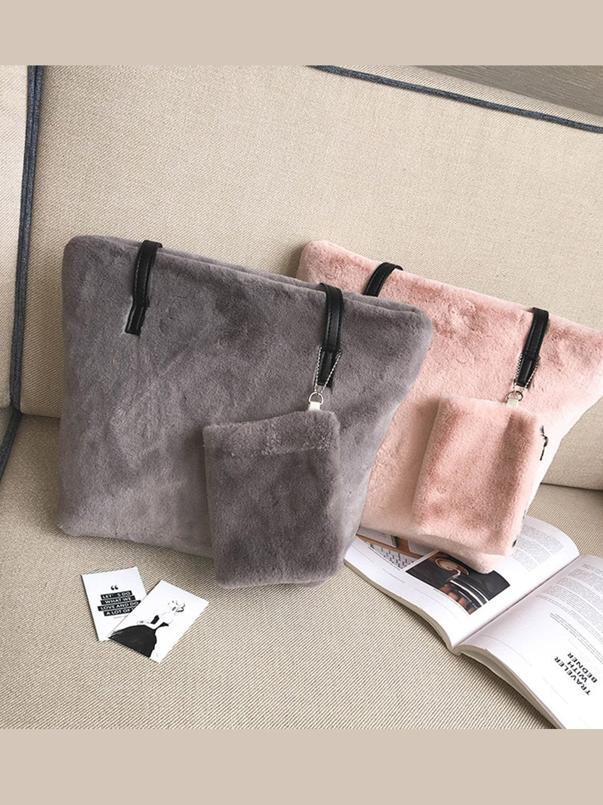 Cotton Zipper Shoulder Bags