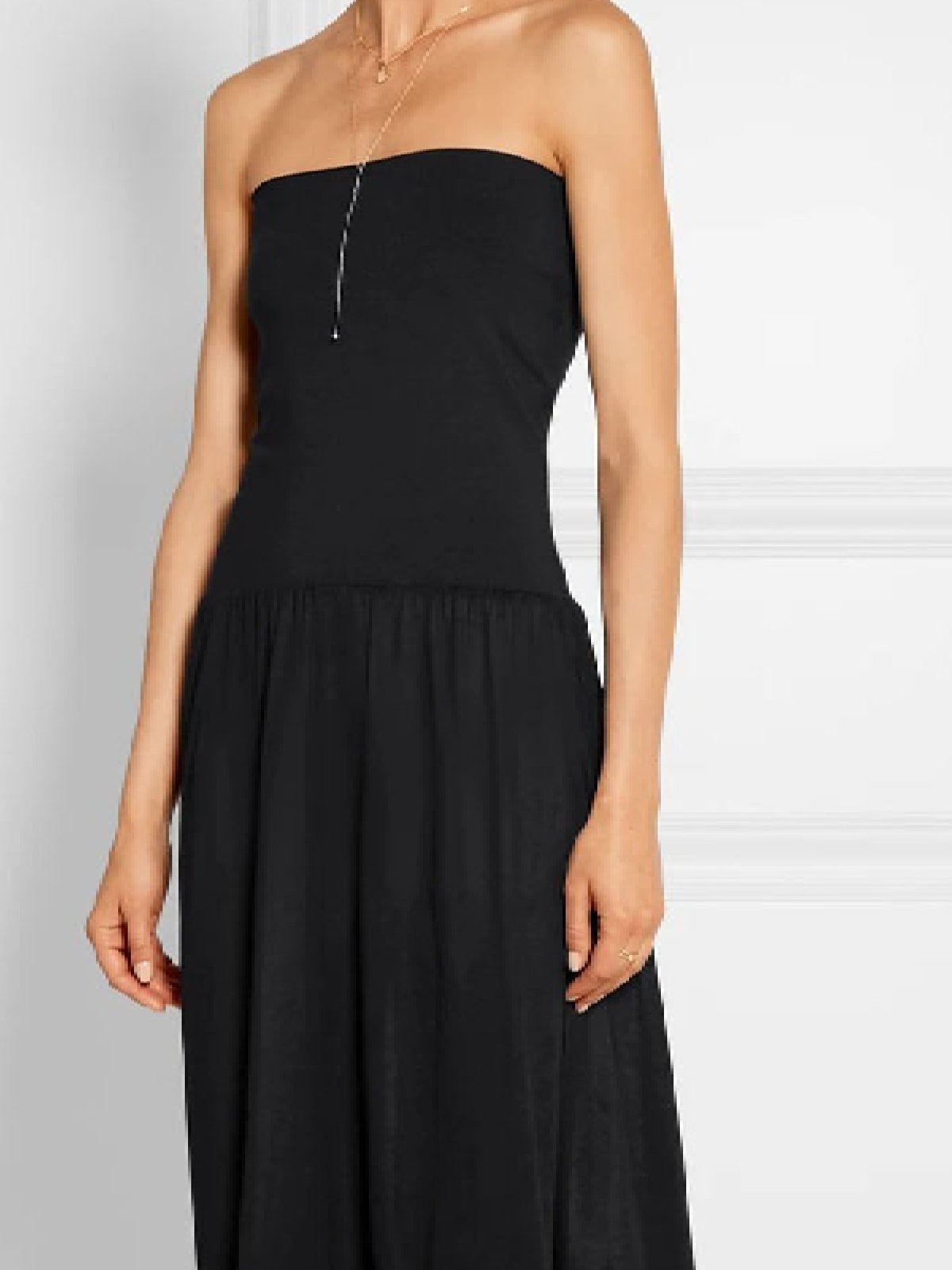 Vintage Strapless Solid Dresses