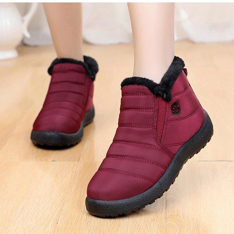 Women Winter Waterproof Comfy Slip-On Snow Boots