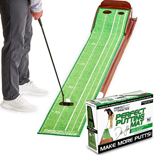 Indoor Golf Putting Mat w/ 2 Hole Training for Mini Games & Practicing at Home/Office