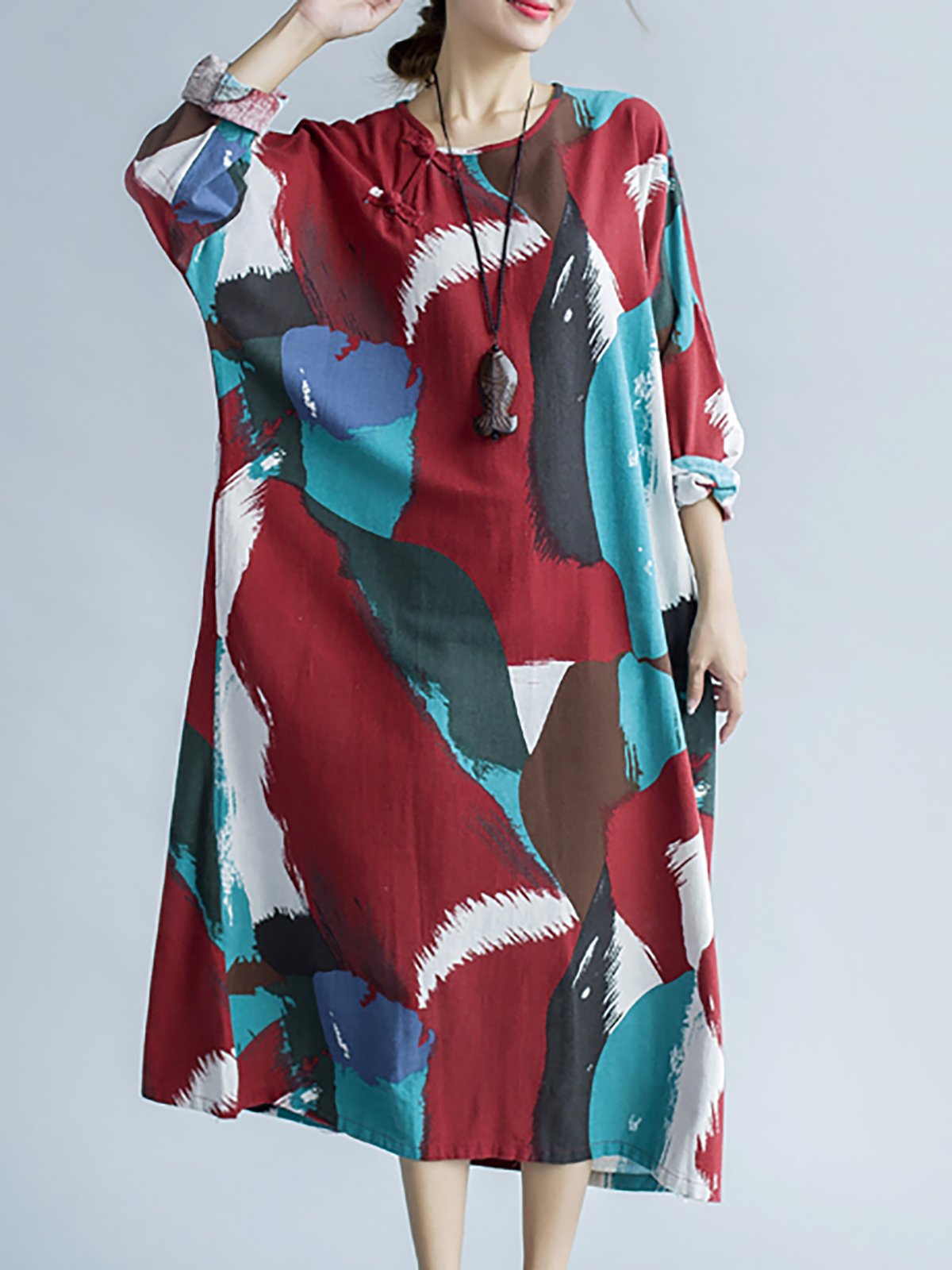 Pink A-line Floral Basic Casual Dress