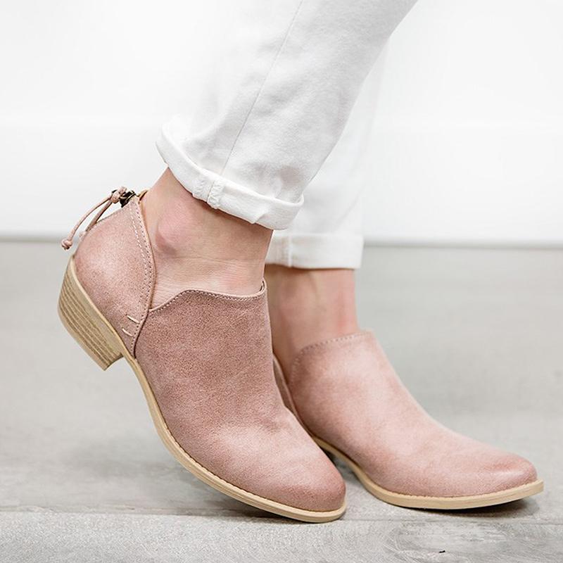 Plus Size Chunky Heel Short Boots Female Non-slip Cute Bootie