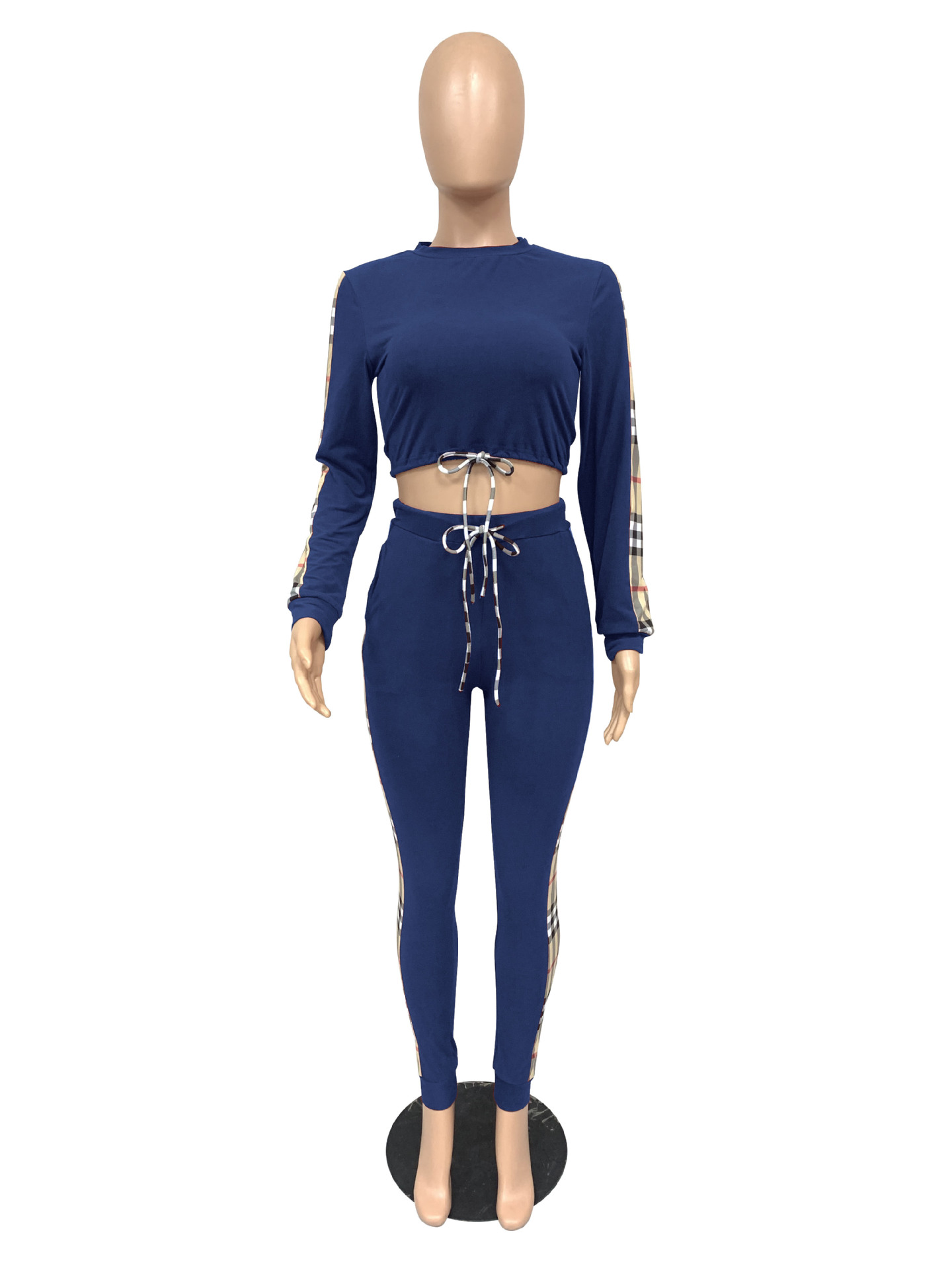 Autumn Casual Print Crop Top and Pants Set3