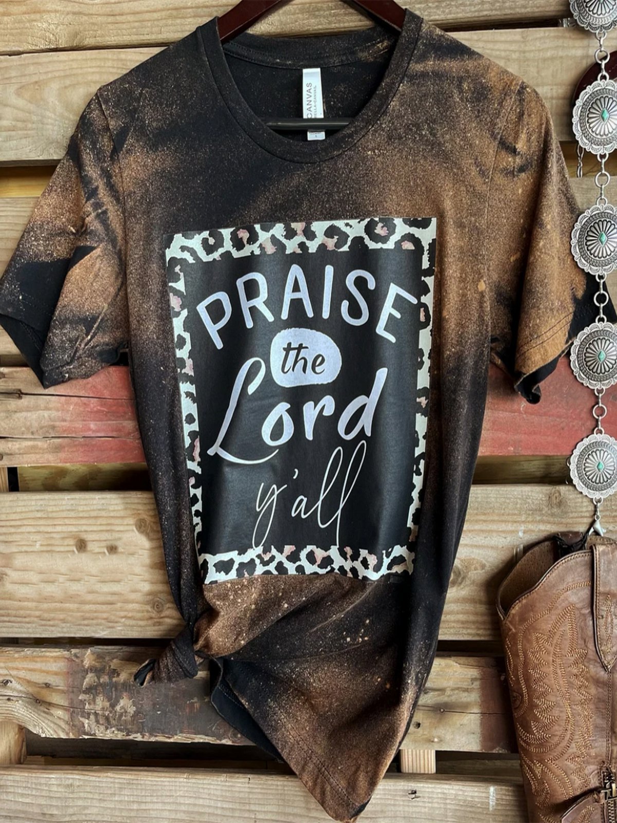 Leopard Jersey Short Sleeve Shirts & Tops