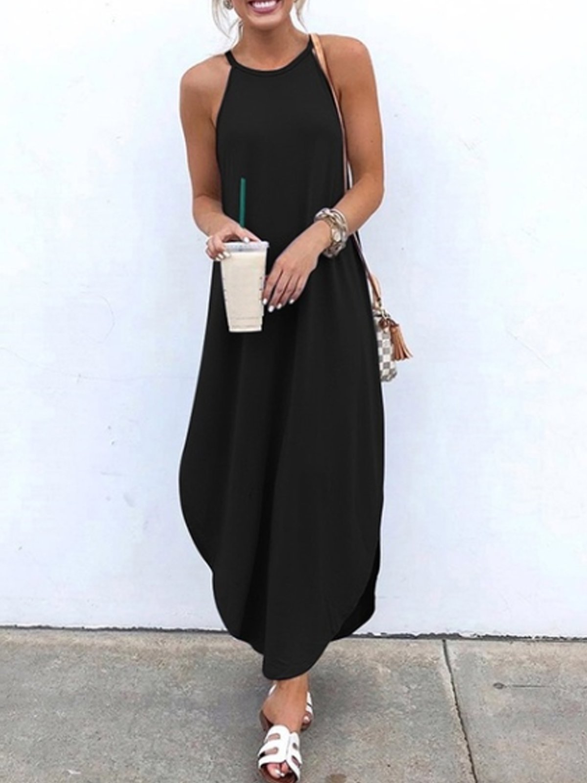 Sleeveless Big Hem Dress Maxi Dresses