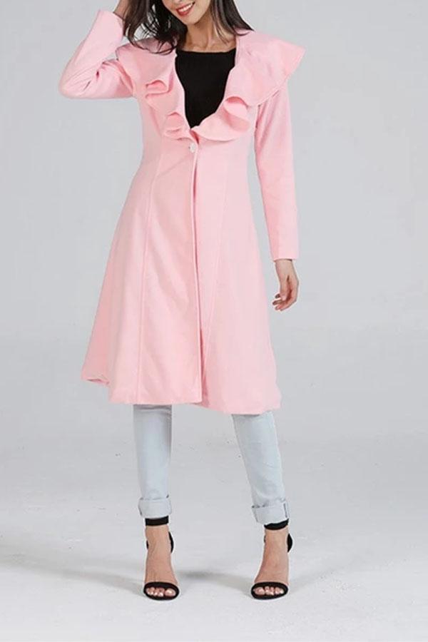 Fashion Falbala Long Thickening Coat