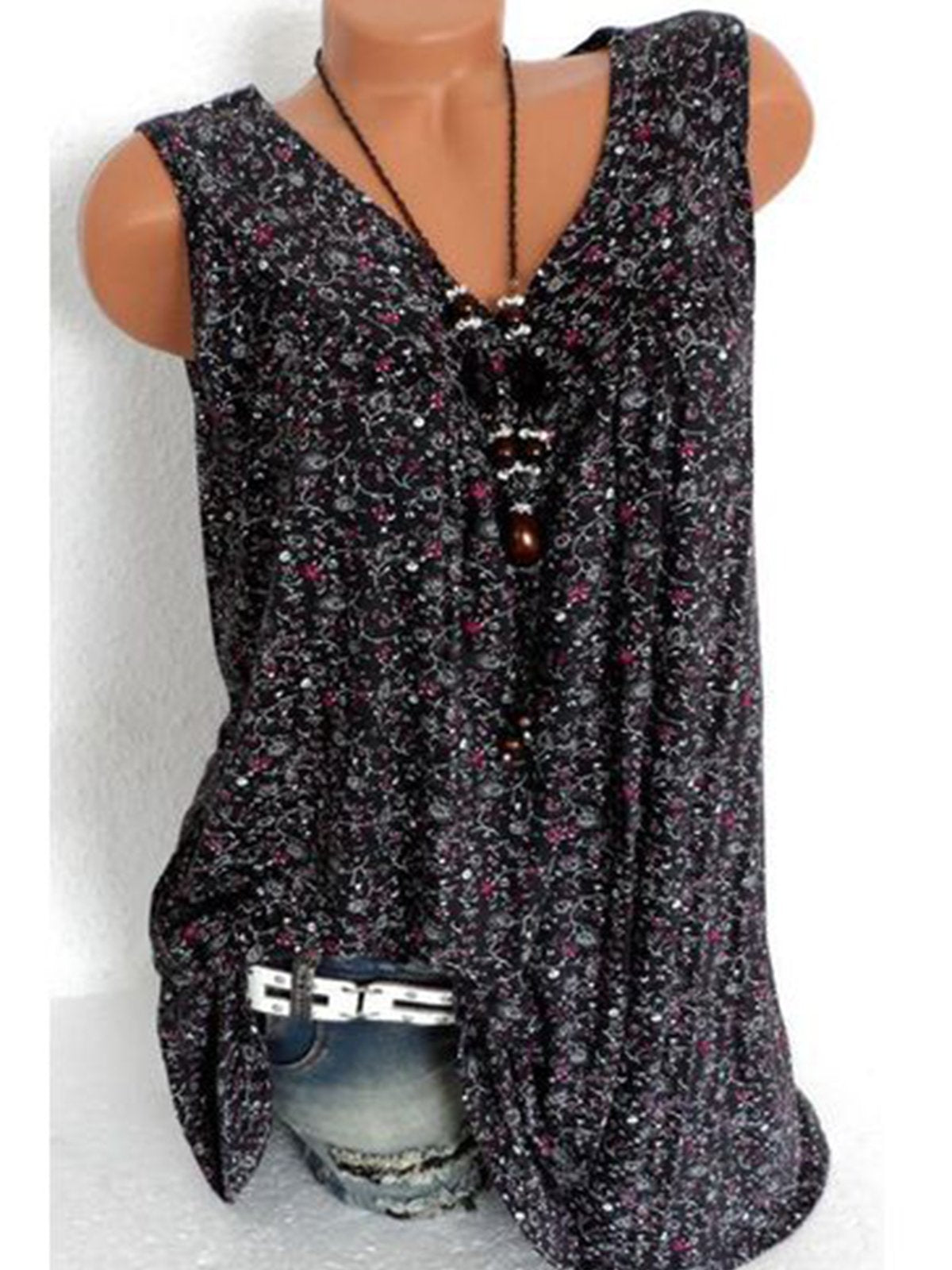 V Neck Sweet Printed/dyed Shirts & Tops