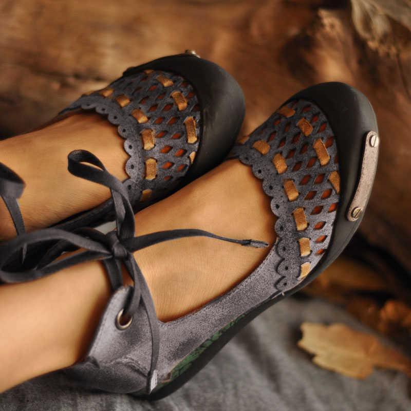 Hollow-Out Flat Heel Suede Loafers