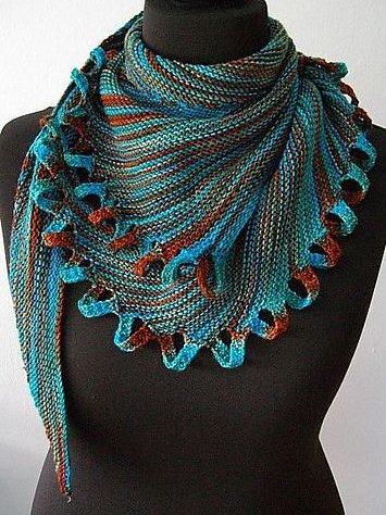 Blue Vintage Cotton-Blend Scarves & Shawls