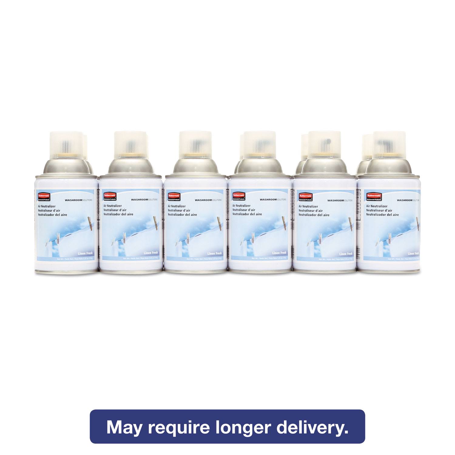 Rubbermaid Commercial Standard Aerosol Refill, Linen Fresh, 6oz, 12/Carton