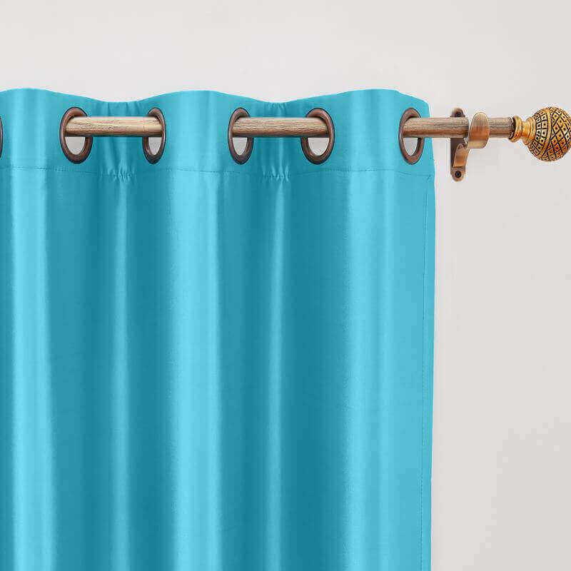 CUSTOM Lao Hang Zhou Lake Blue Polyester Cotton Thermal Insulated Curtain