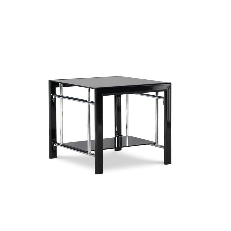 Powell Dart Glass End Table in Black - PCYMX02