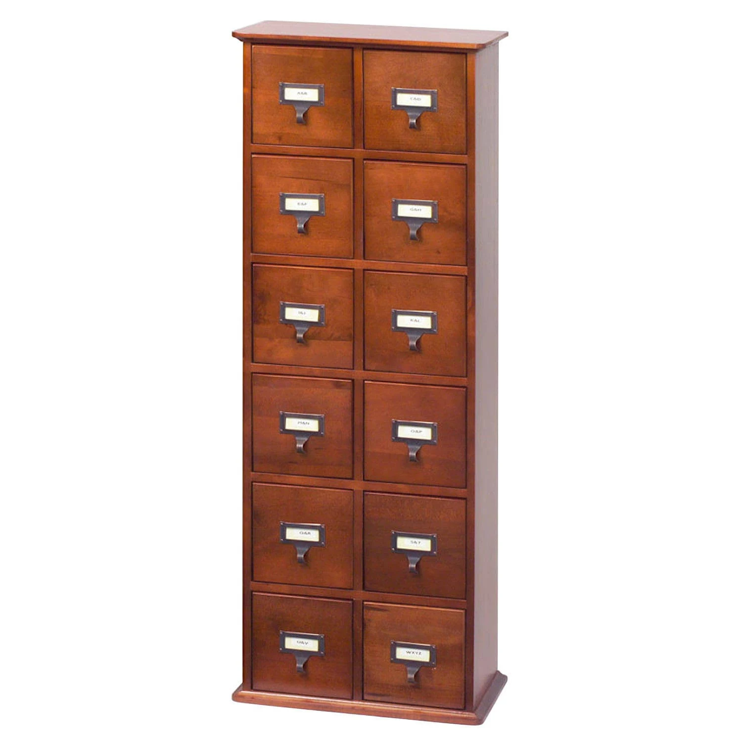 Library Card Catalog CD/DVD Storage Cabinet 12 Drawer Stores 228 Discs
