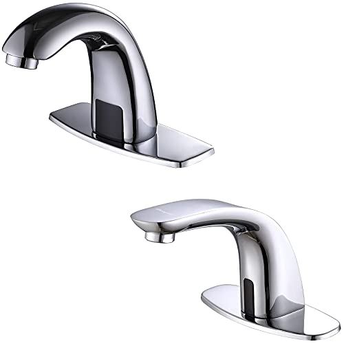 Bathroom Sink Faucet with Hole Cover Plate, Chrome Vanity Faucets, Hands