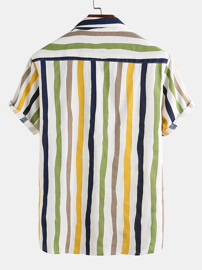 Men's Linen Shirt Collar Casual Shirts