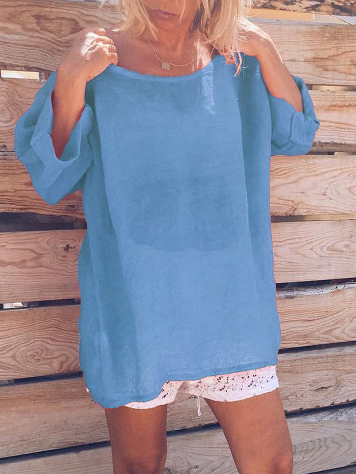 Round Neck Sweet Shirts & Tops