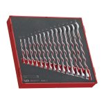 Teng Tools �C 15 Piece Metric Combination Wrench Set 8 to 19mm in EVA Foam Tray �C TEN-O-TED6515