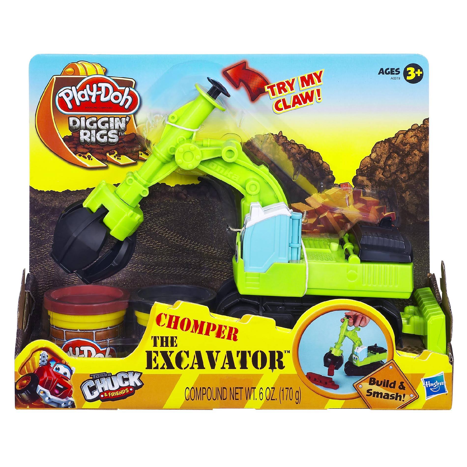 Play-Doh Diggin& Rigs Tonka Chuck FriendsCchomper the Excavator playset - Modeling dough play set - 6 oz
