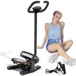 Sportsroyals Stair Stepper with Handlebar for Exercises-Twist Stepper for Men & Women- Orange