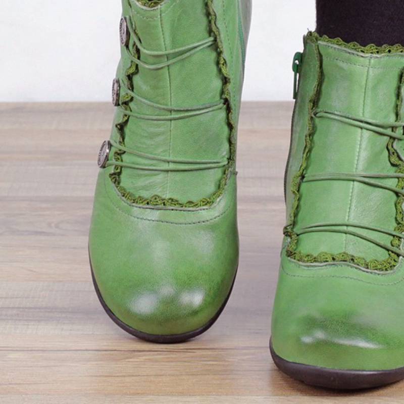 Women Leather Comfy Heel Shoes