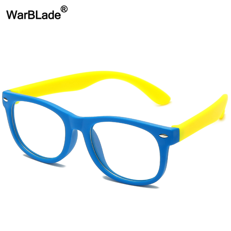 WarBLade New Anti Blue Light Kids Glasses Children Square Optical Frame Eyeware Boy Girls Computer Transparent Eyeglasses UV400