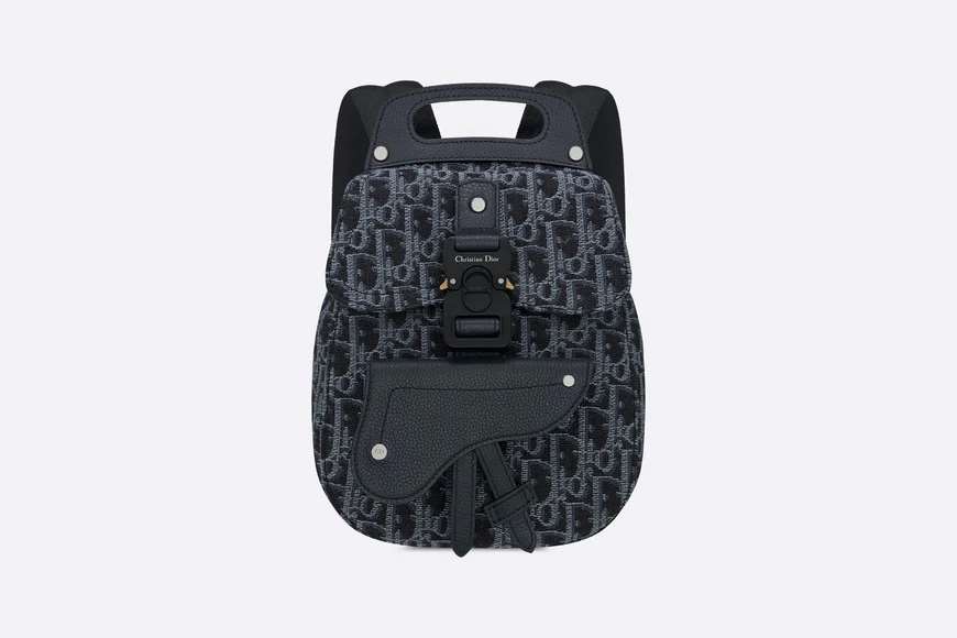 Mini Saddle Backpack Blue Dior Oblique Jacquard