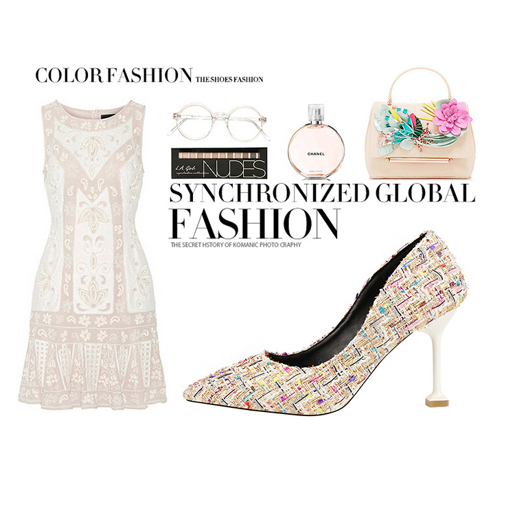 8.5CM Fine Heel Shallow Mouth Single Wedding Sandals