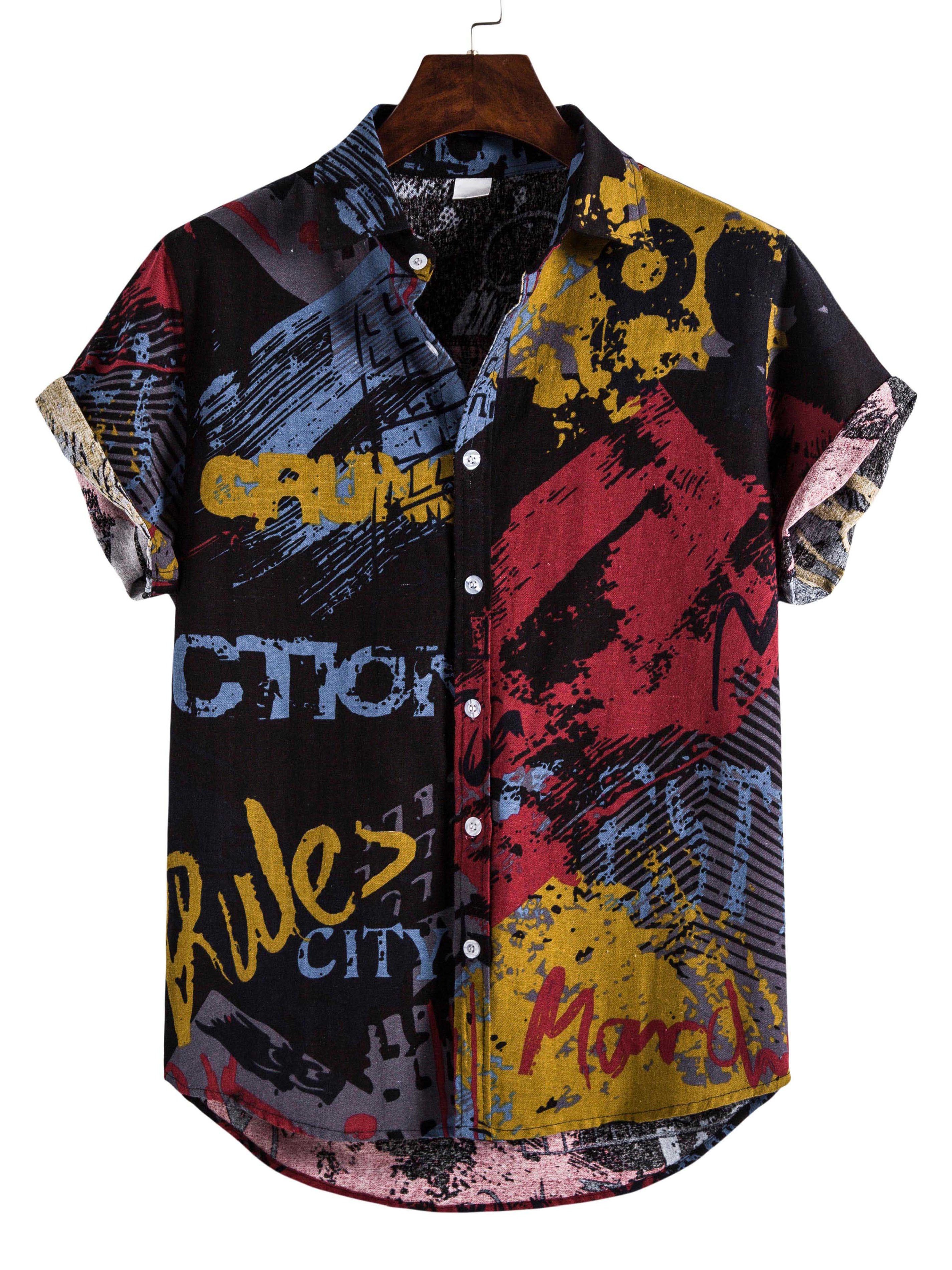 Men's Graffiti Print Shirt