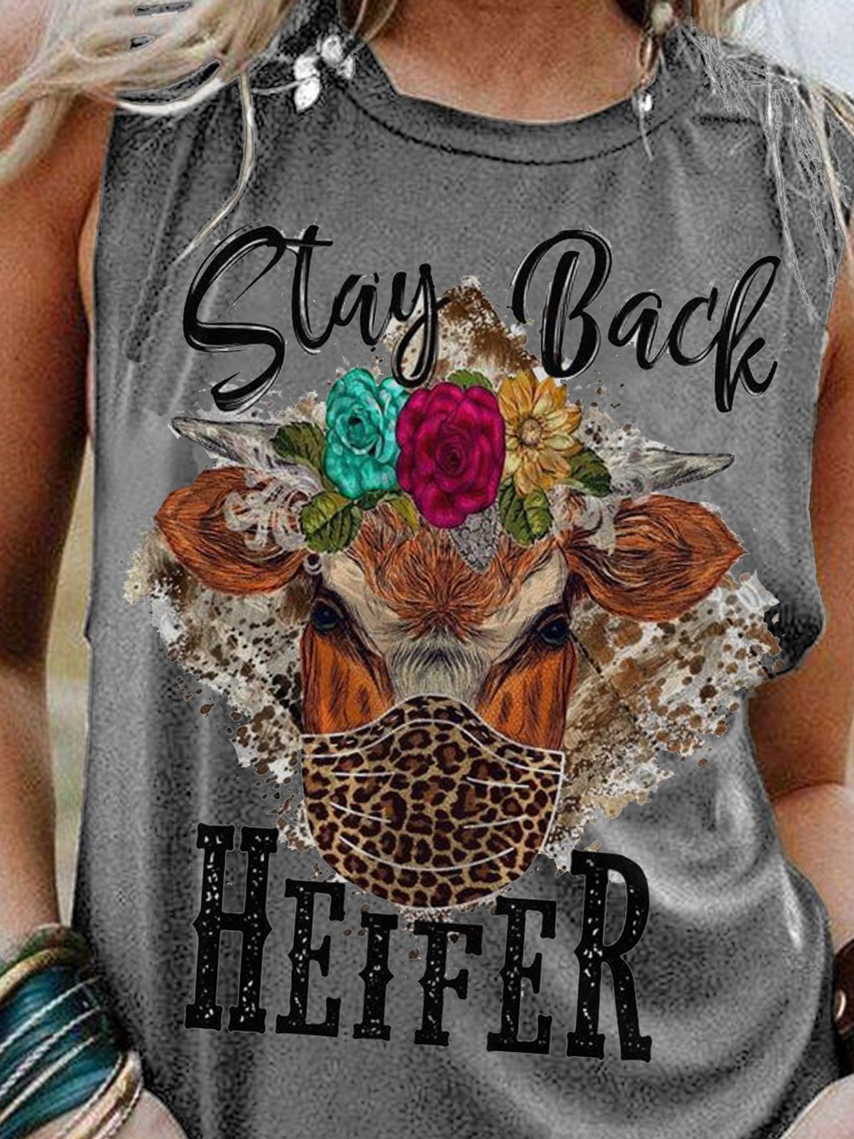 Crew Neck Animal Casual Shirts & Tops