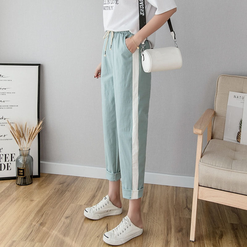 Women's Cotton Linen Ankle Length Pants