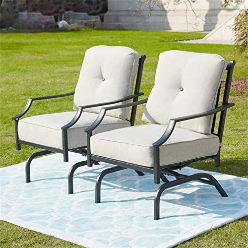 Top Space Patio Chairs Outdoor Rocking Chairs Bistro Set Patio Conversation Set,Metal Outdoor Furniture with Cushion