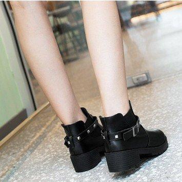 Women Adjustable Buckle Chunky Heel Spring/Fall Boots