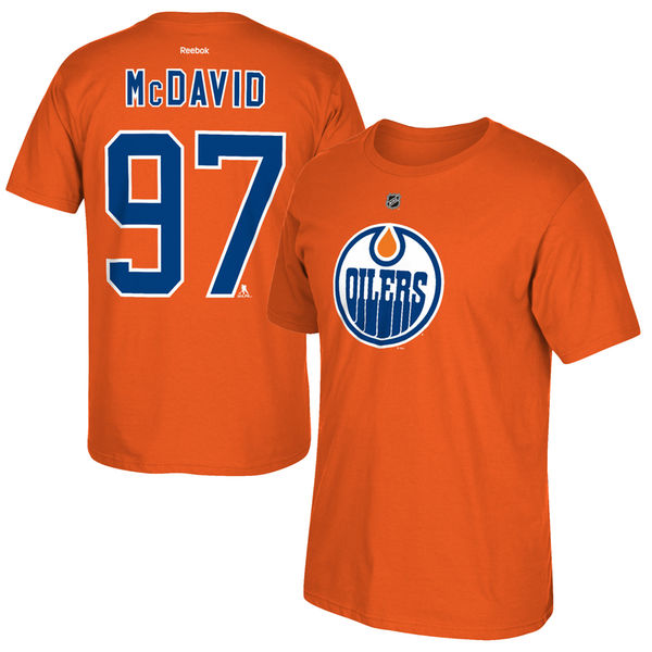 Connor McDavid Edmonton Oilers Reebok Name & Number T-Shirt - Orange